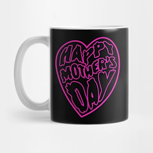 Happy Mother's Day Heart #5. Psychedelic Rock Art Nouveau Retrowave Pink Aesthetics Mug
